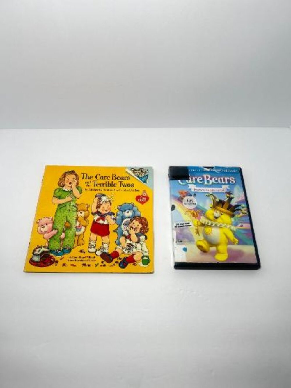 Care Bears DVD Journey To Jake-A-Lot and Vintage Book The Terrible Twos 80's